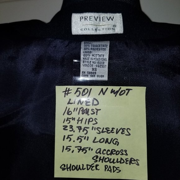 ✅501 NWoT Preview Collection Navy Blue Lined Bolero - Picture 9 of 9